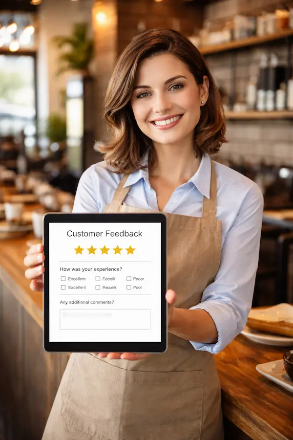 Customer providing feedback